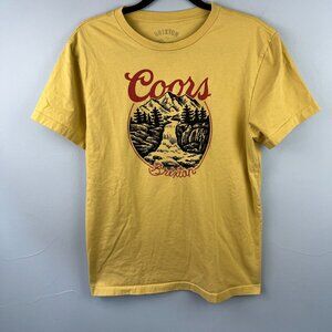 Brixton x Coors Rocky Mens‎ Short Sleeve Organic Cotton T-shirt in Gold Size M
